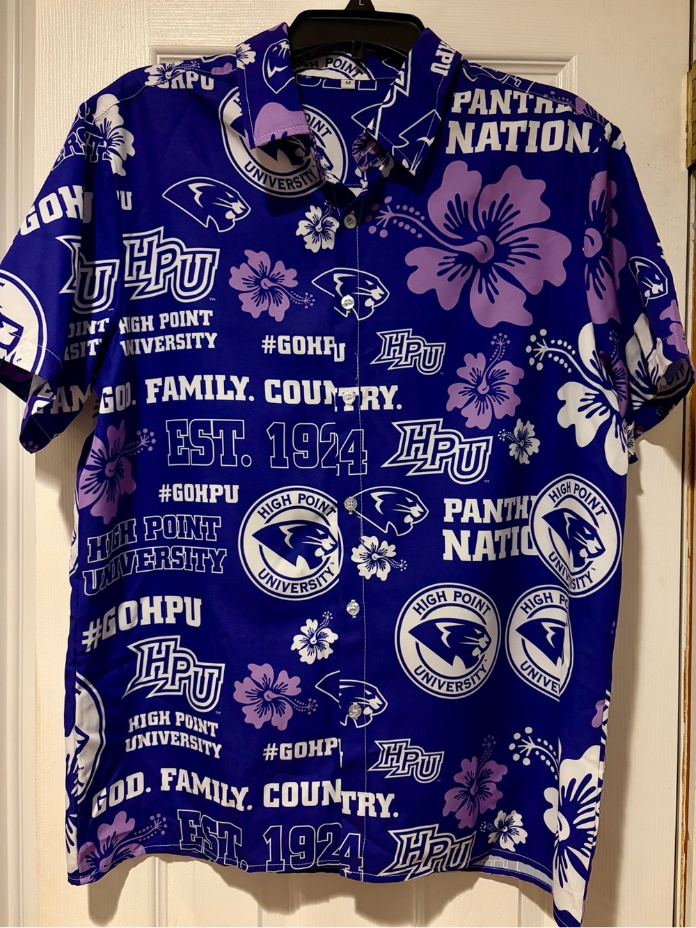 High Point University HPU button down Hawaiian shirt